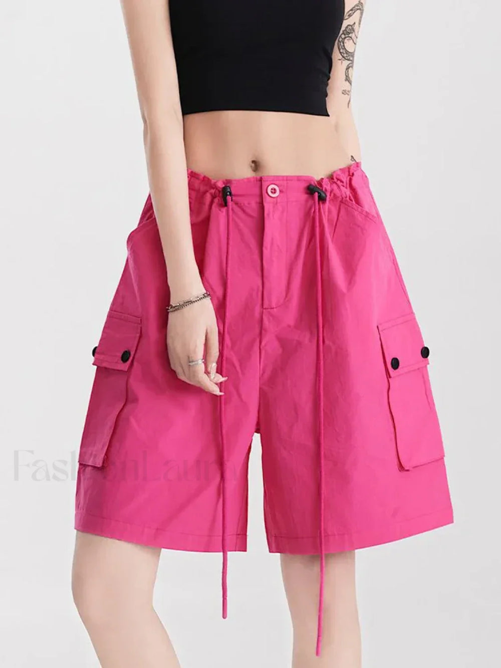 Punk Rose Color Cargo High Waist Short Rose / S