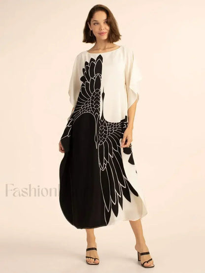 Rainbow Batwing Boho Maxi Cover Up