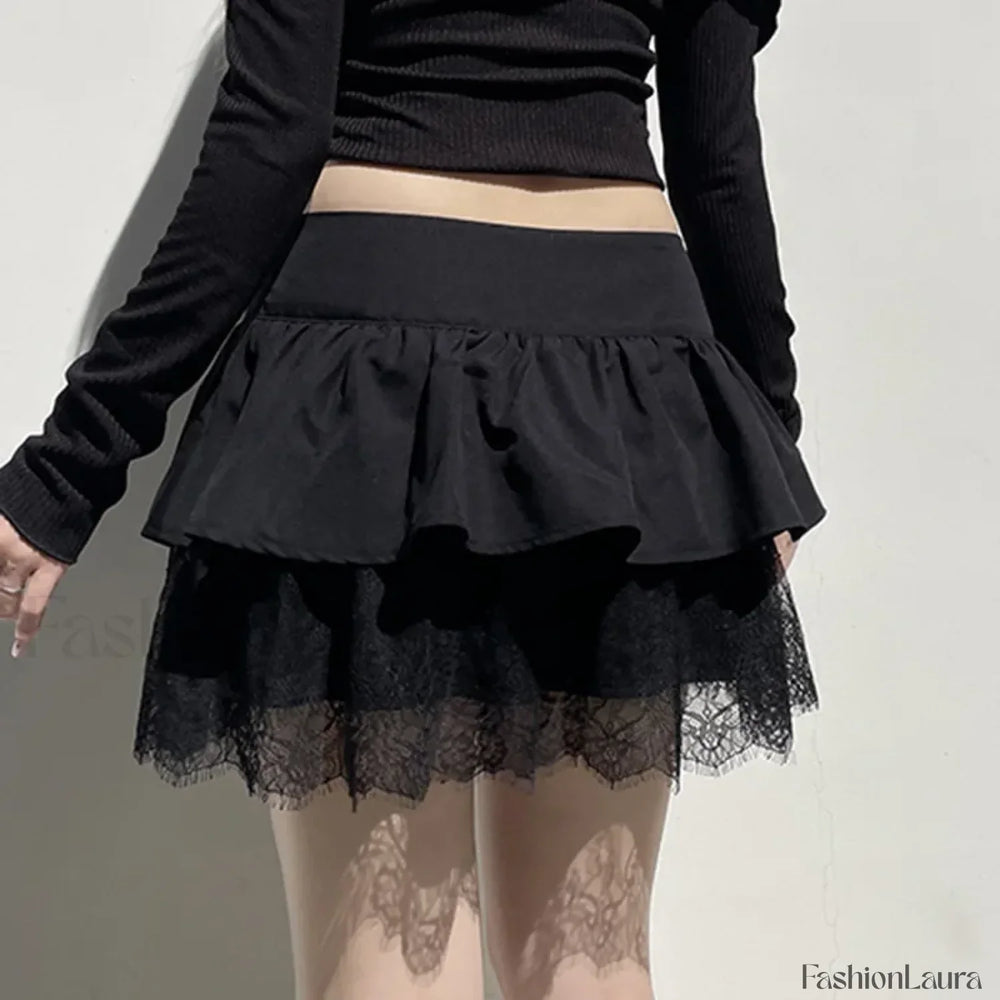 Rave Lace Patchwork Micro Skirt
