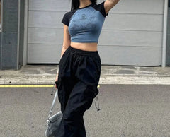 Retro Graphic Print Y2K T Shirt