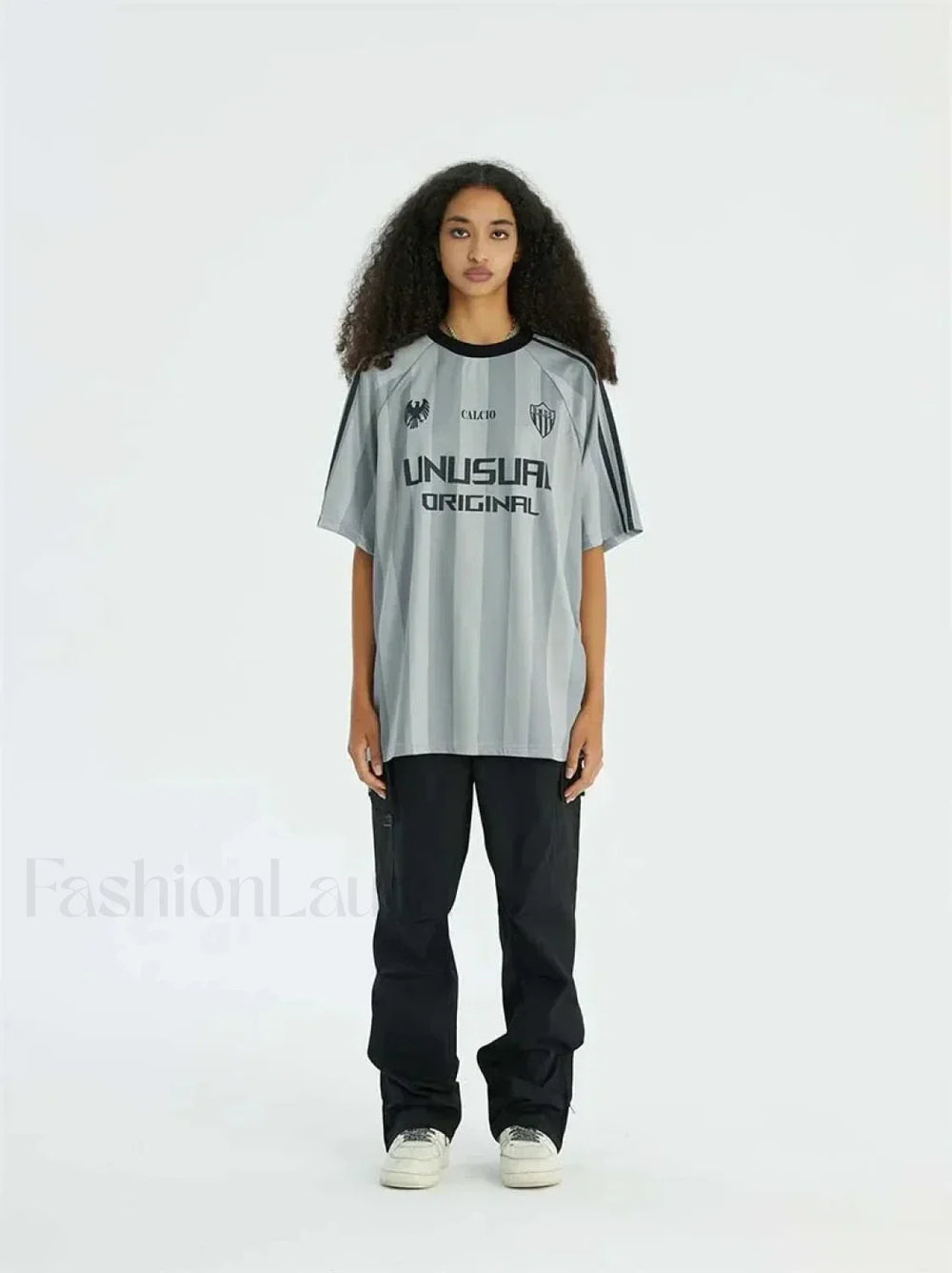 Retro Loose Contrast Letter T Shirt