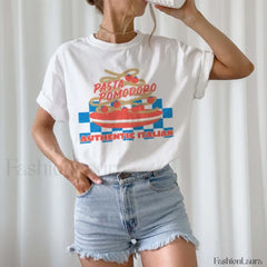 Retro Tomato Pasta Lover Vintage Foodie T Shirt WHITE / S