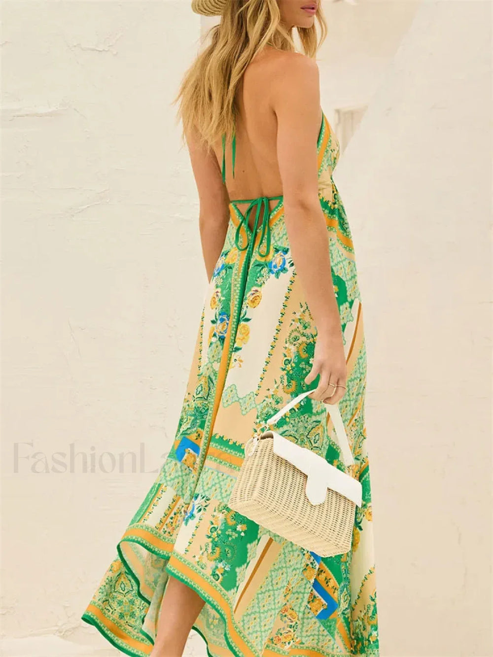 Retro V Neck Maxi Floral Dress