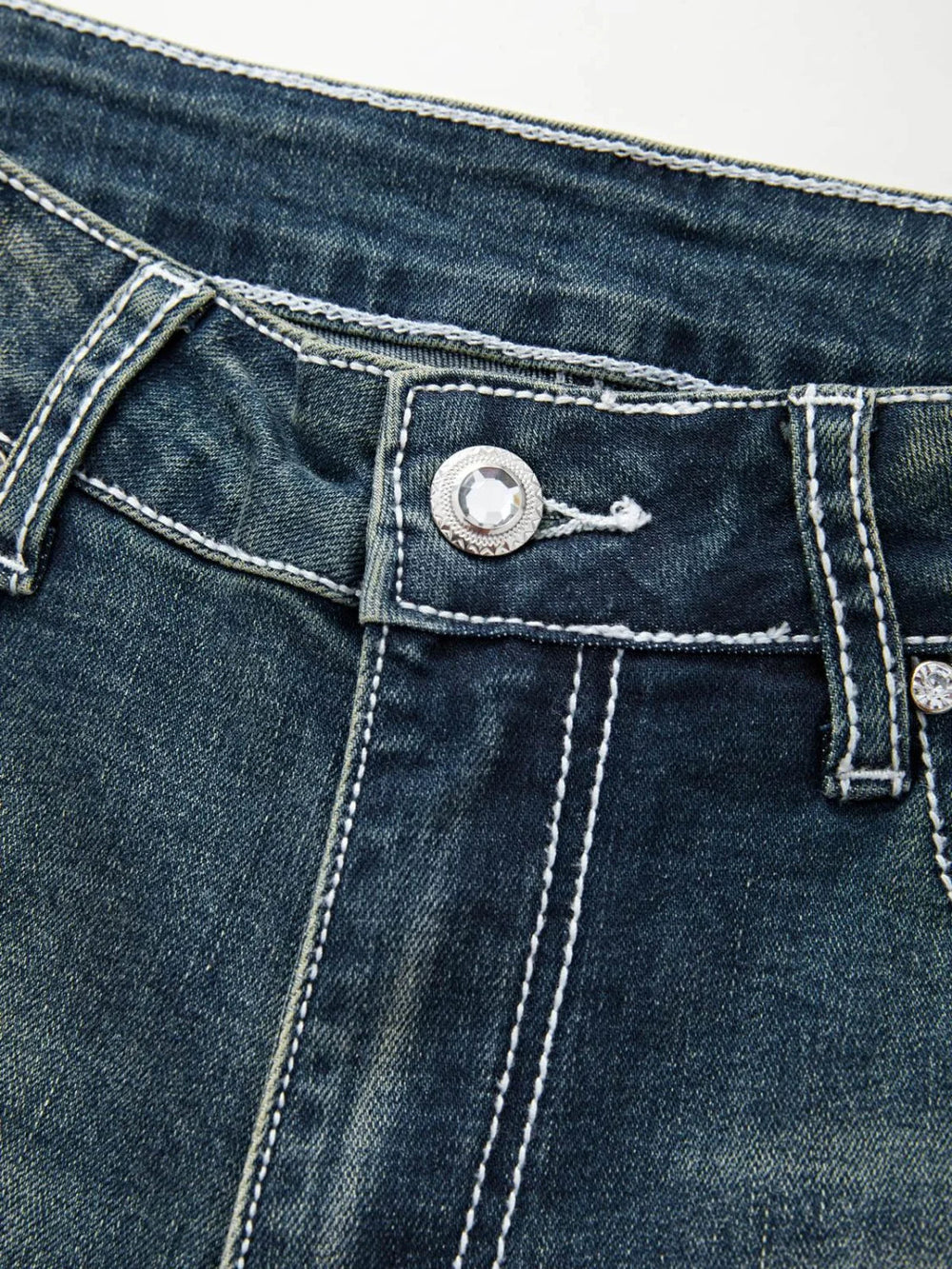 Rhinestone Chrome Hearts Flare Leg Jeans Flare Jeans