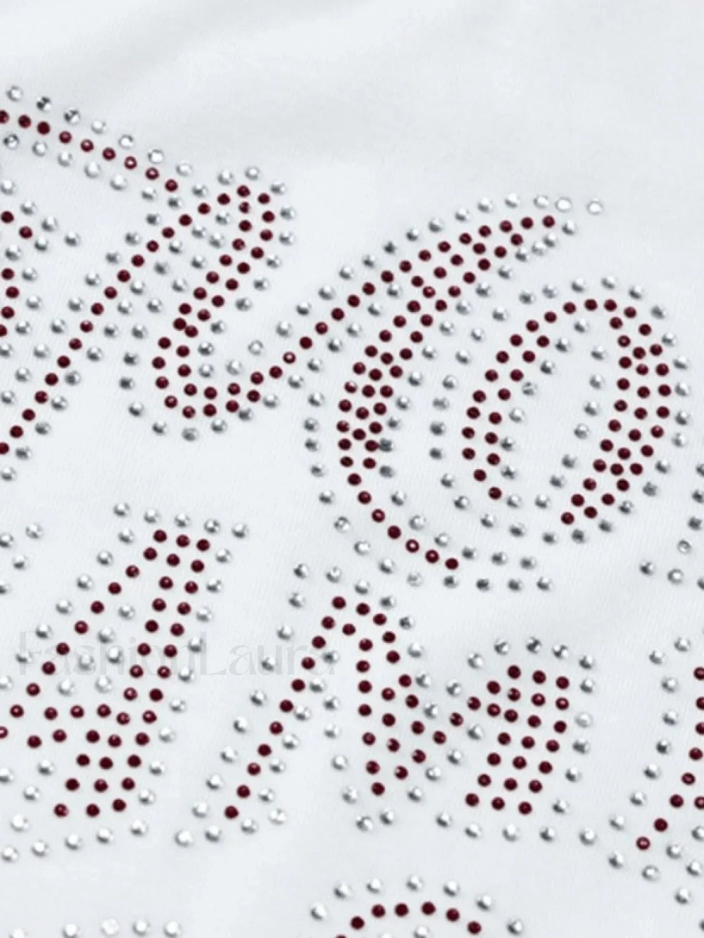 Rhinestone Letter Detail Crop Top Tops&Tees