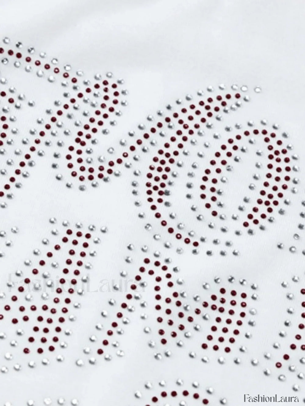 Rhinestone Letter Detail Crop Top Tops&Tees