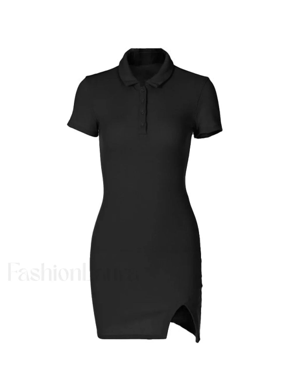 Ribbed Short Sleeve Slit Mini Dress Mini Dresses