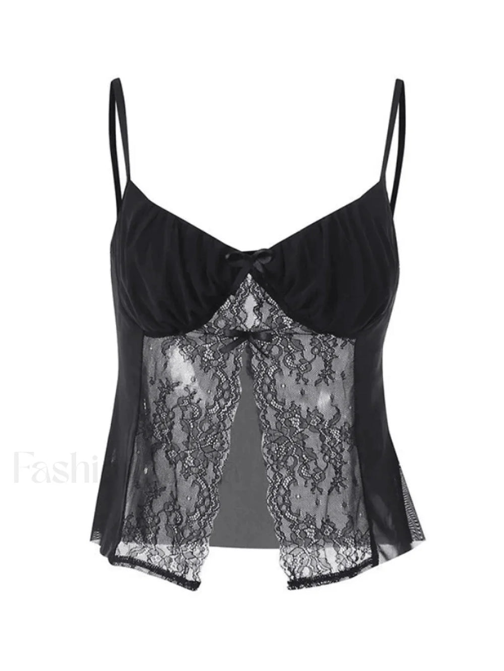 Ribbon Lace Patchwork Cutout Cami Top Shirts