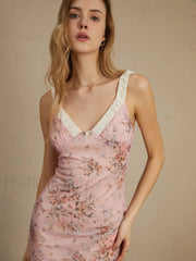 Romantic Floral Graceful Print Midi Dress Dresses