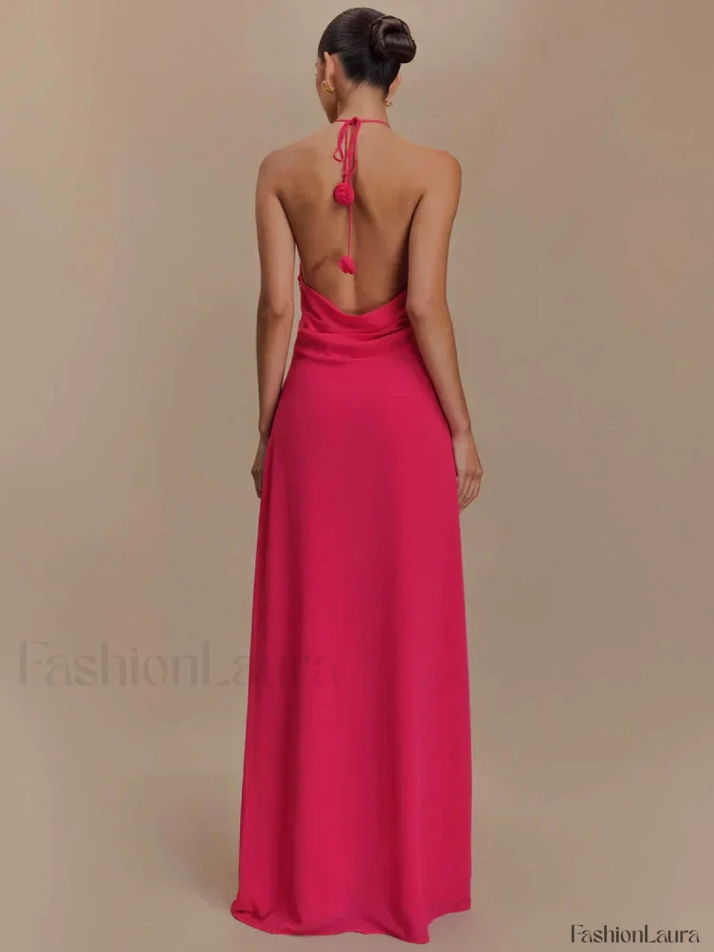 Rose Lace up Off Shoulder Maxi Dress