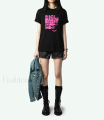 Rose Red Cotton T Shirt