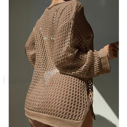 Round Neck Loose Swimsuit Cover Up