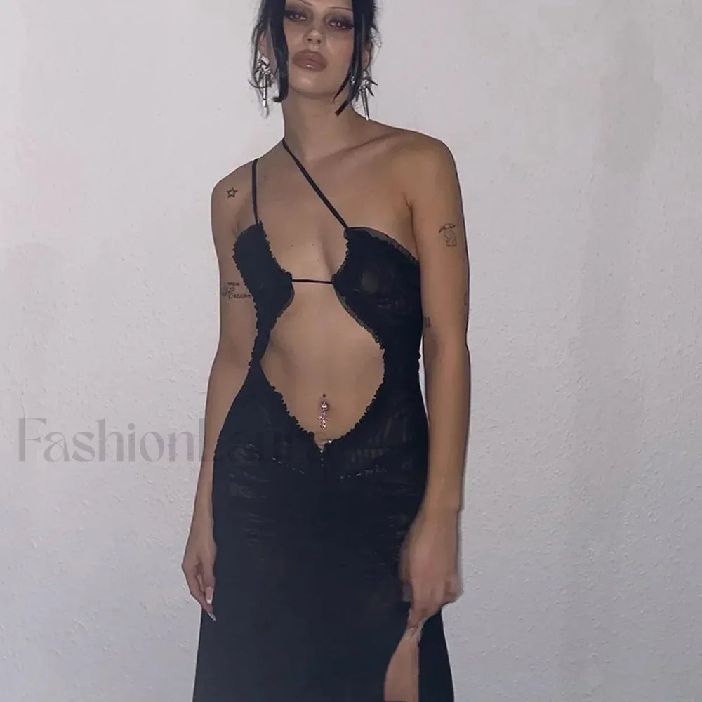 Ruched Asymmetric Print Maxi Dress