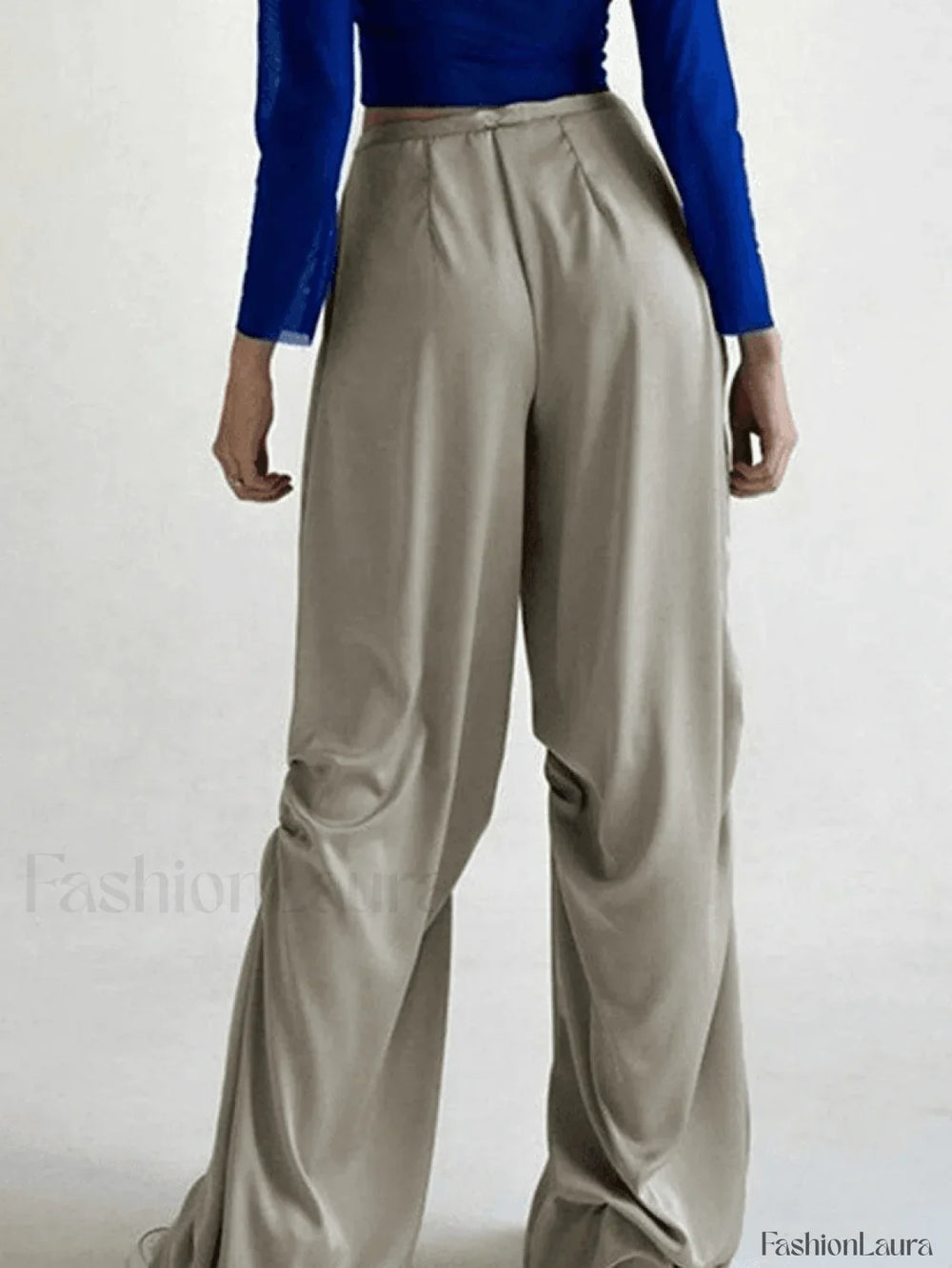 Ruched Drapey Casual Straight Leg Pants Pants