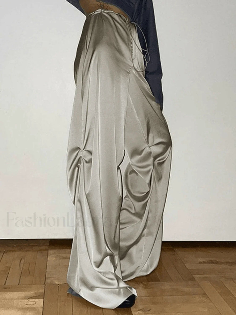 Ruched Drapey Casual Straight Leg Pants Pants