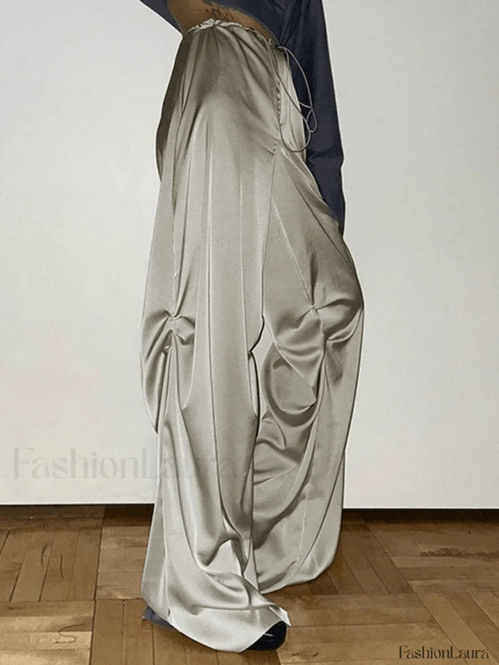 Ruched Drapey Casual Straight Leg Pants Pants