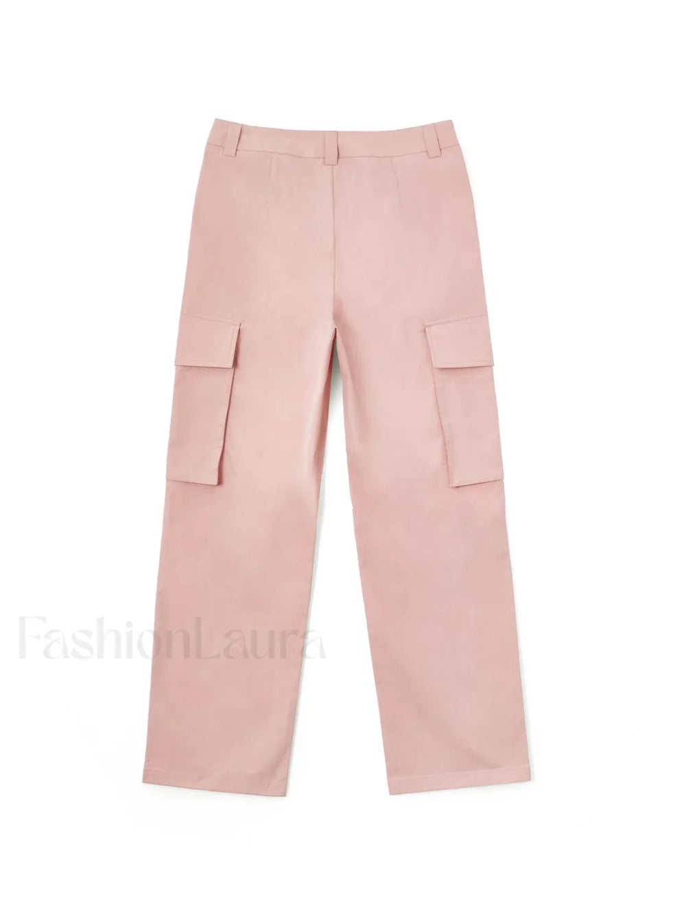 Ruched Pink Straight Leg Cargo Pants Cargo Pants