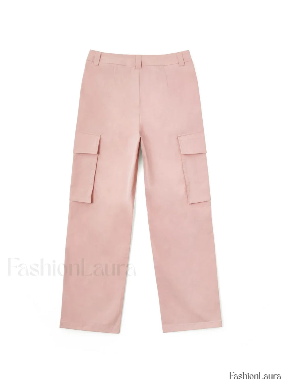 Ruched Pink Straight Leg Cargo Pants Cargo Pants
