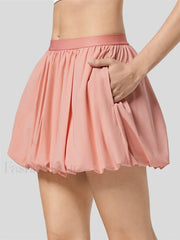Ruched Pleated A Line Mini Skirt