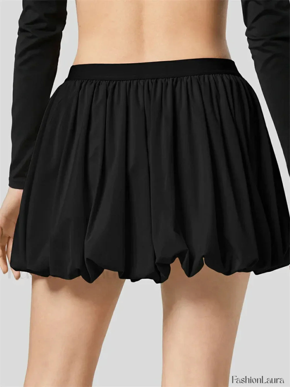 Ruched Pleated A Line Mini Skirt