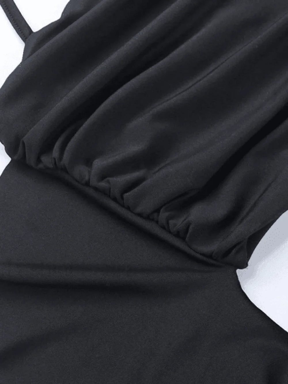 Ruffle Trim Halter Crop Cami Top Tops&Tees