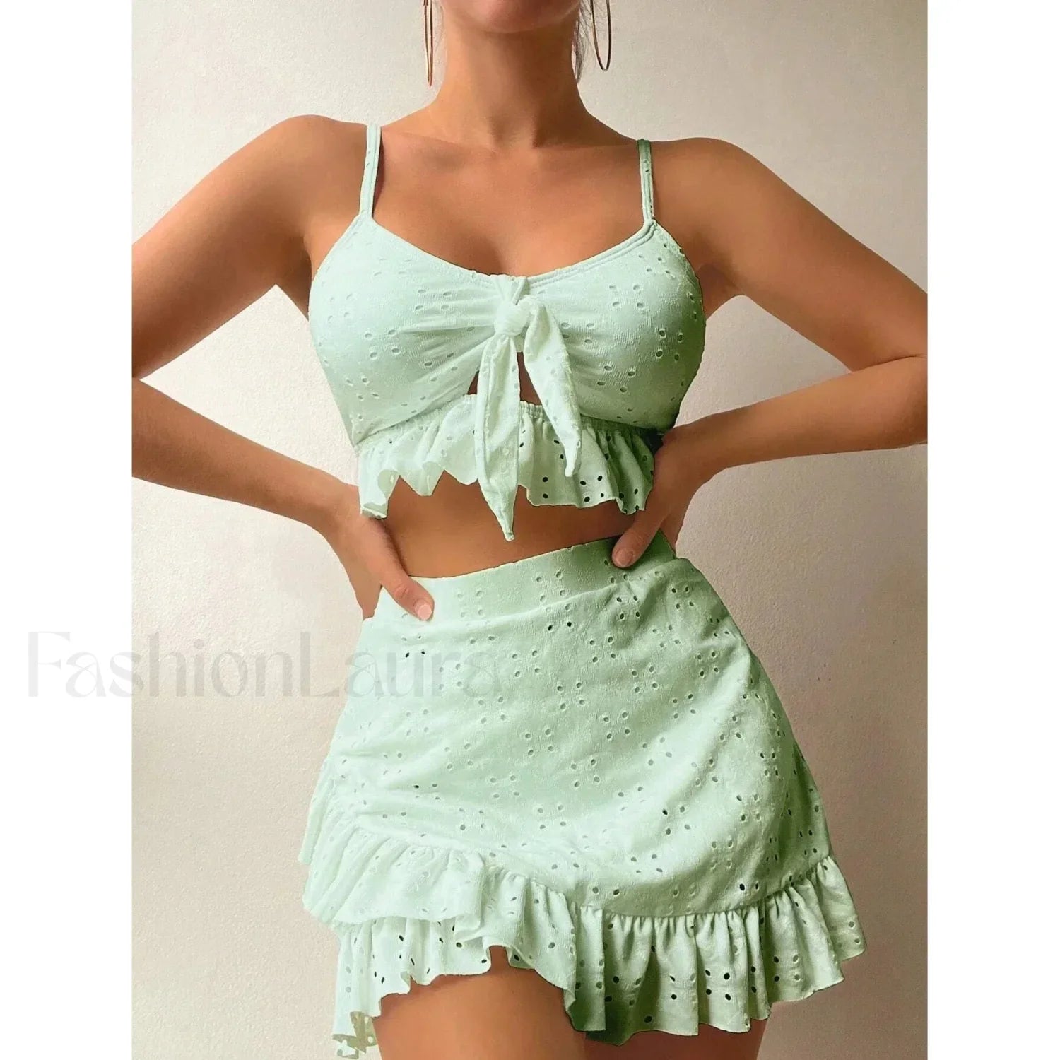 Ruffle Two Piece Three Piece Set