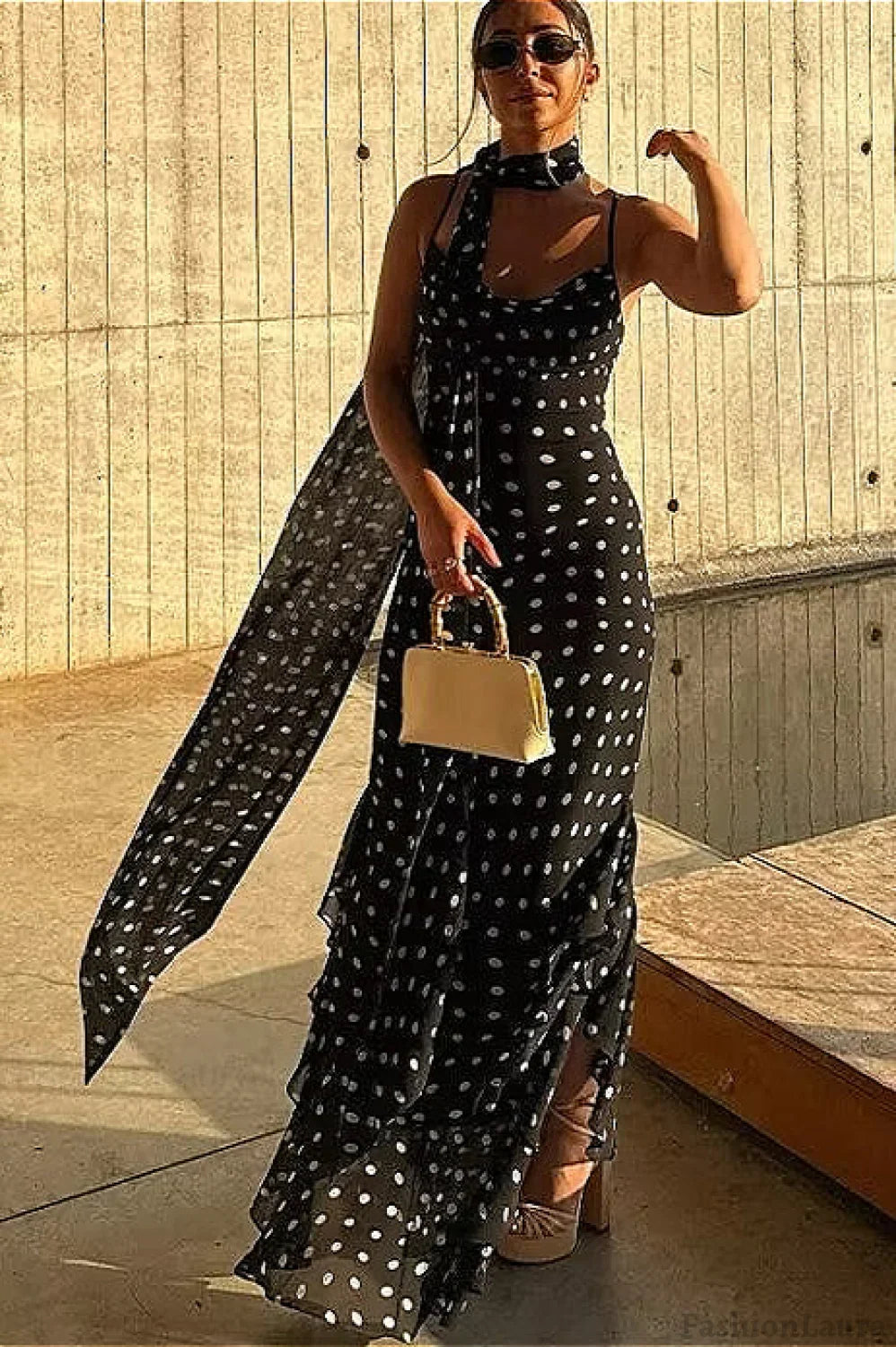 Ruffled Spaghetti Strap Maxi Dress