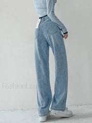 Seam Detail Washed Boyfriend Jeans Jeans