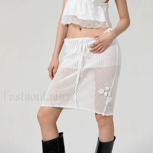 See Through Crochet Flower Slim Fit Cover Up