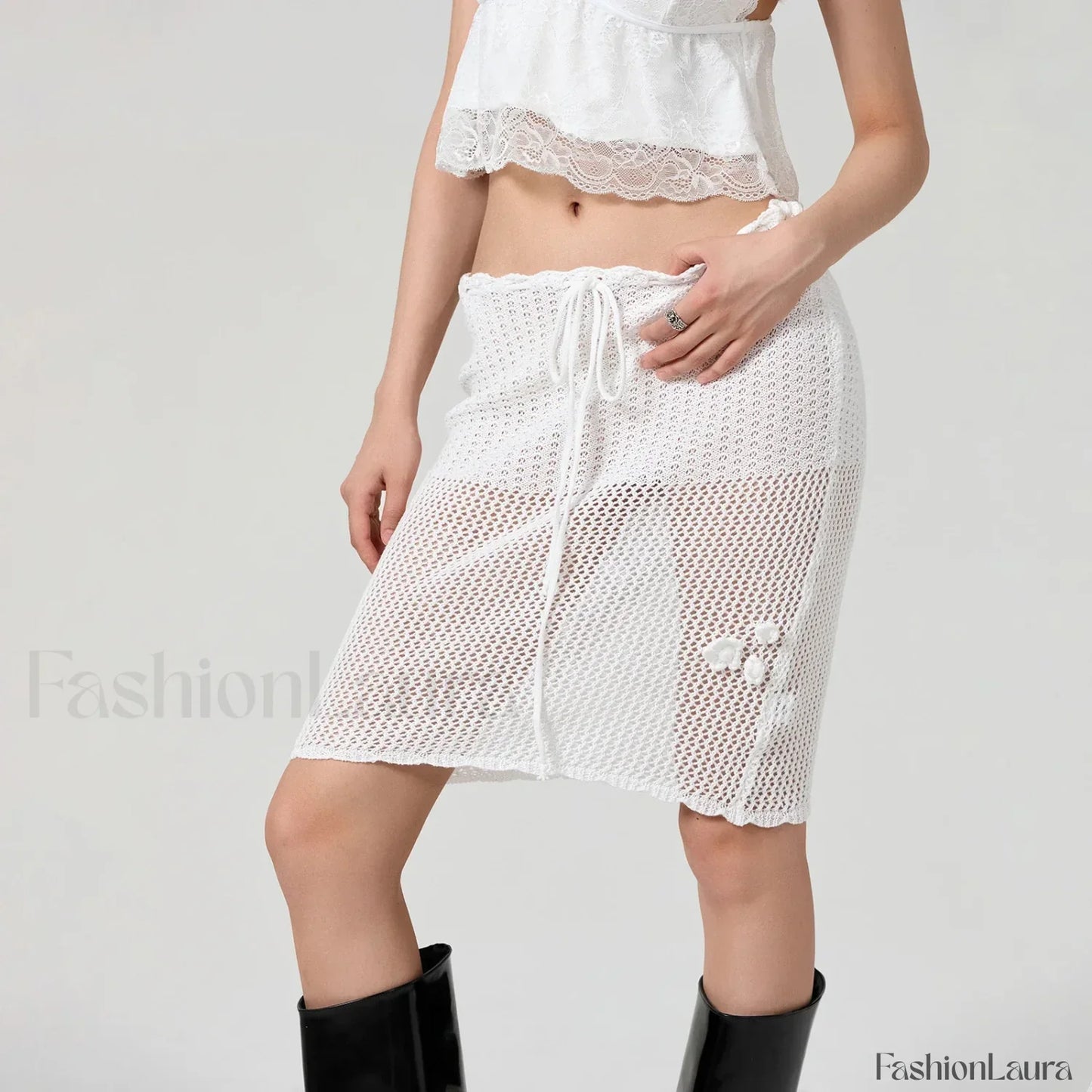 See Through Crochet Flower Slim Fit Cover Up