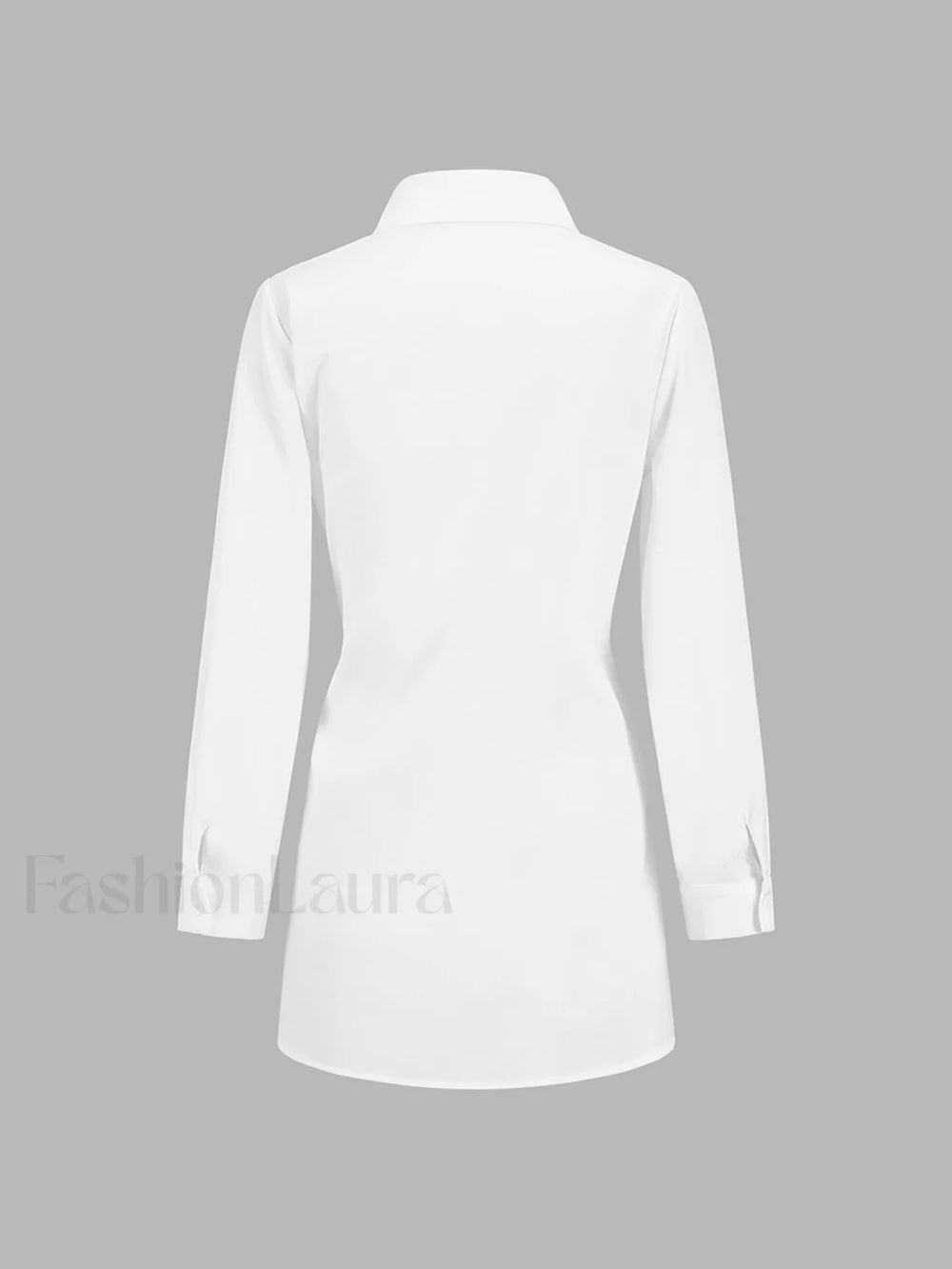 Semi Sheer Button Down Tied Long Shirt Shirts