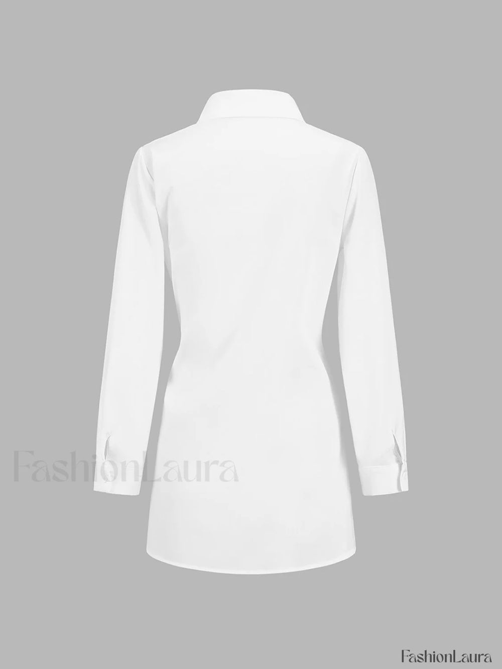 Semi Sheer Button Down Tied Long Shirt Shirts