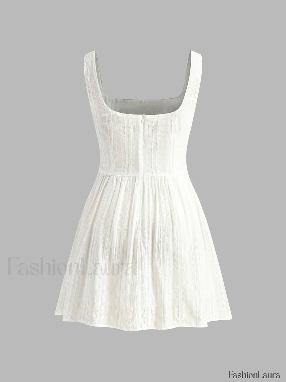 Semi Sheer Solid Square Neckline Short Dress Dresses