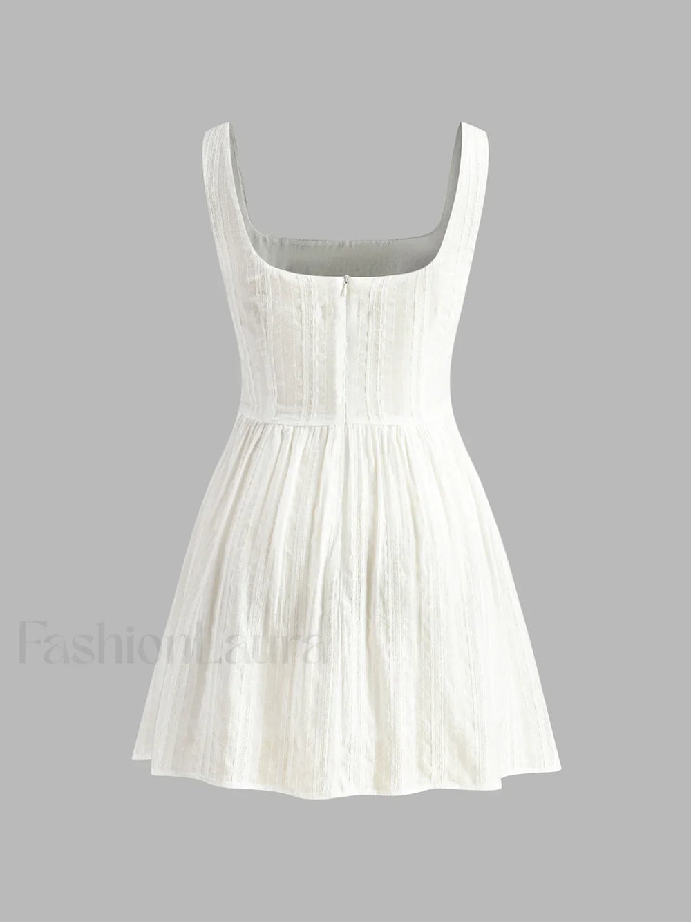 Semi Sheer Solid Square Neckline Short Dress Dresses