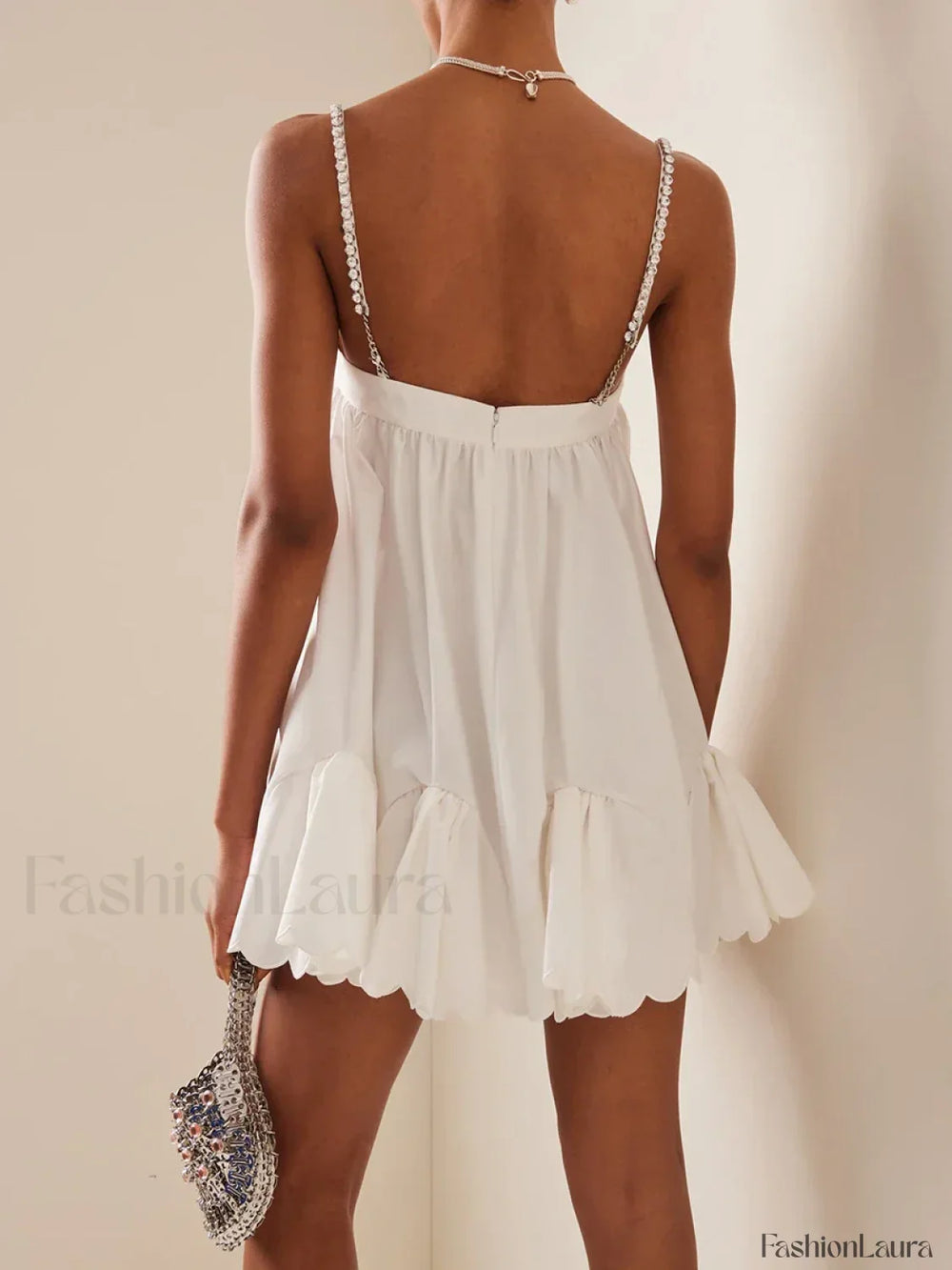Sequin Hollow Back Mini Dress