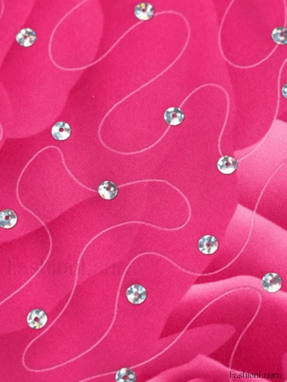 Sequin One Shoulder Floral Crop Tank Top Tops&Tees