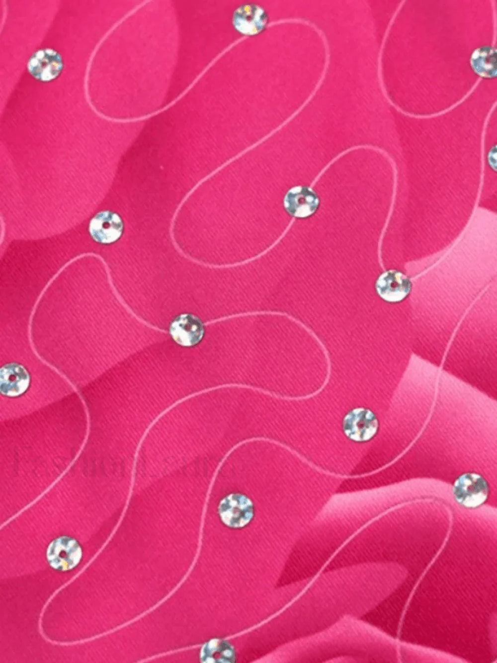 Sequin One Shoulder Floral Crop Tank Top Tops&Tees