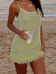 Sequin Tassel Hem Mini Dress