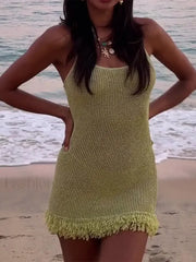 Sequin Tassel Hem Mini Dress