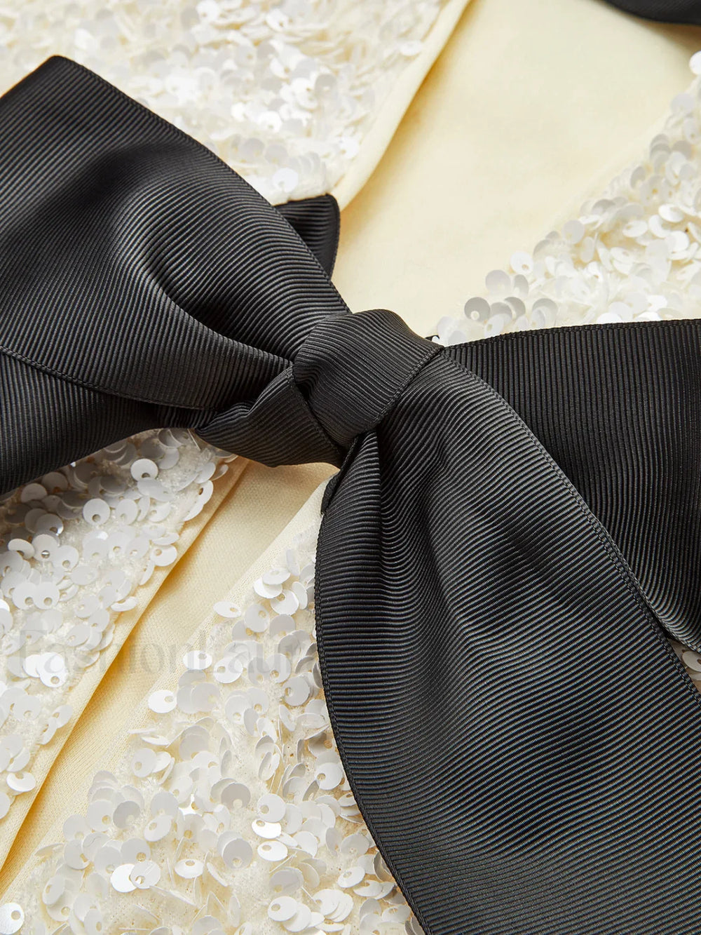 Sequined Velvet Bowknot Decor Jacket Jackets