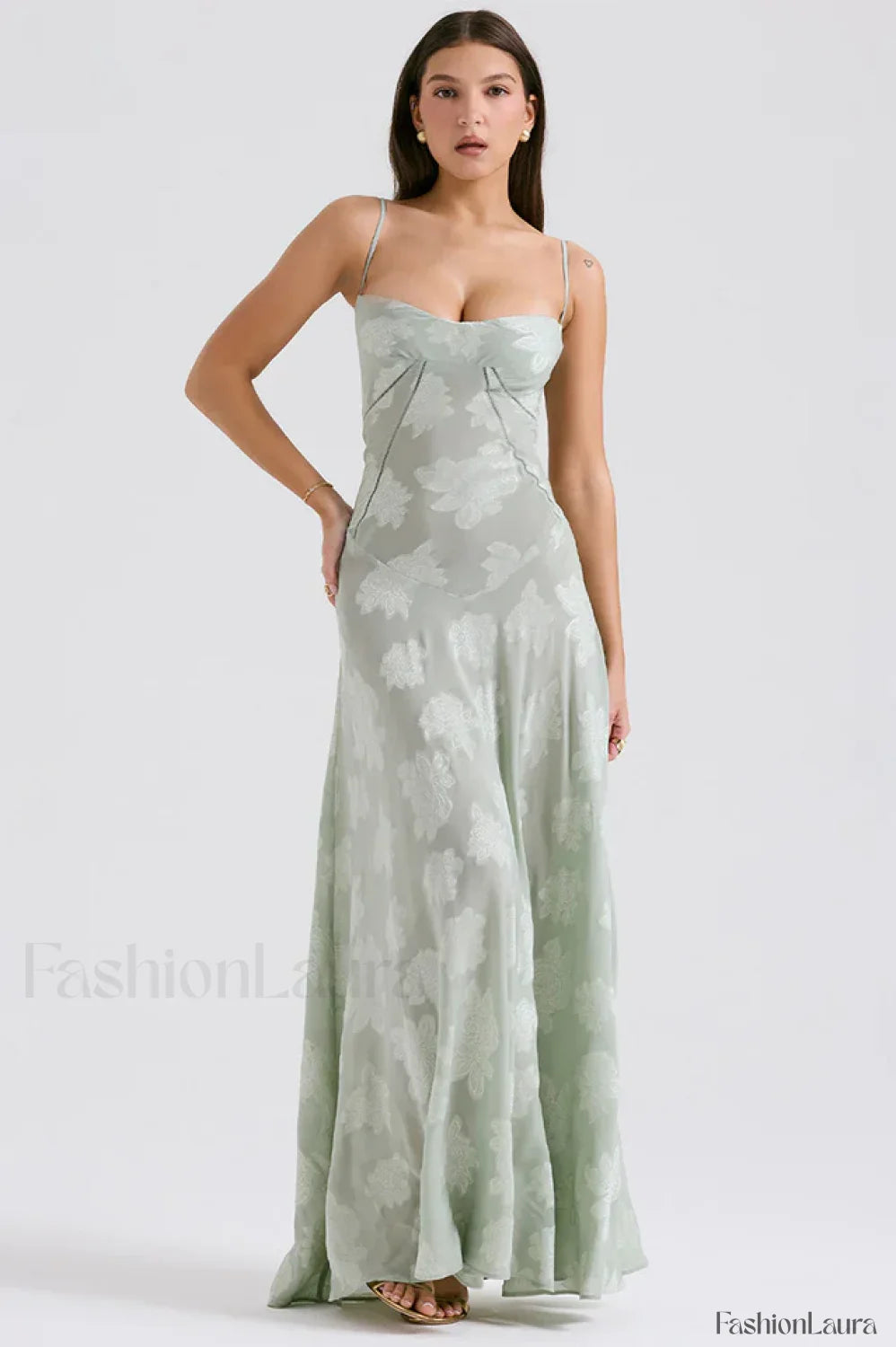 Serena Vintage Black Charming Printed Maxi Dress XS / Mint Party Dresses L