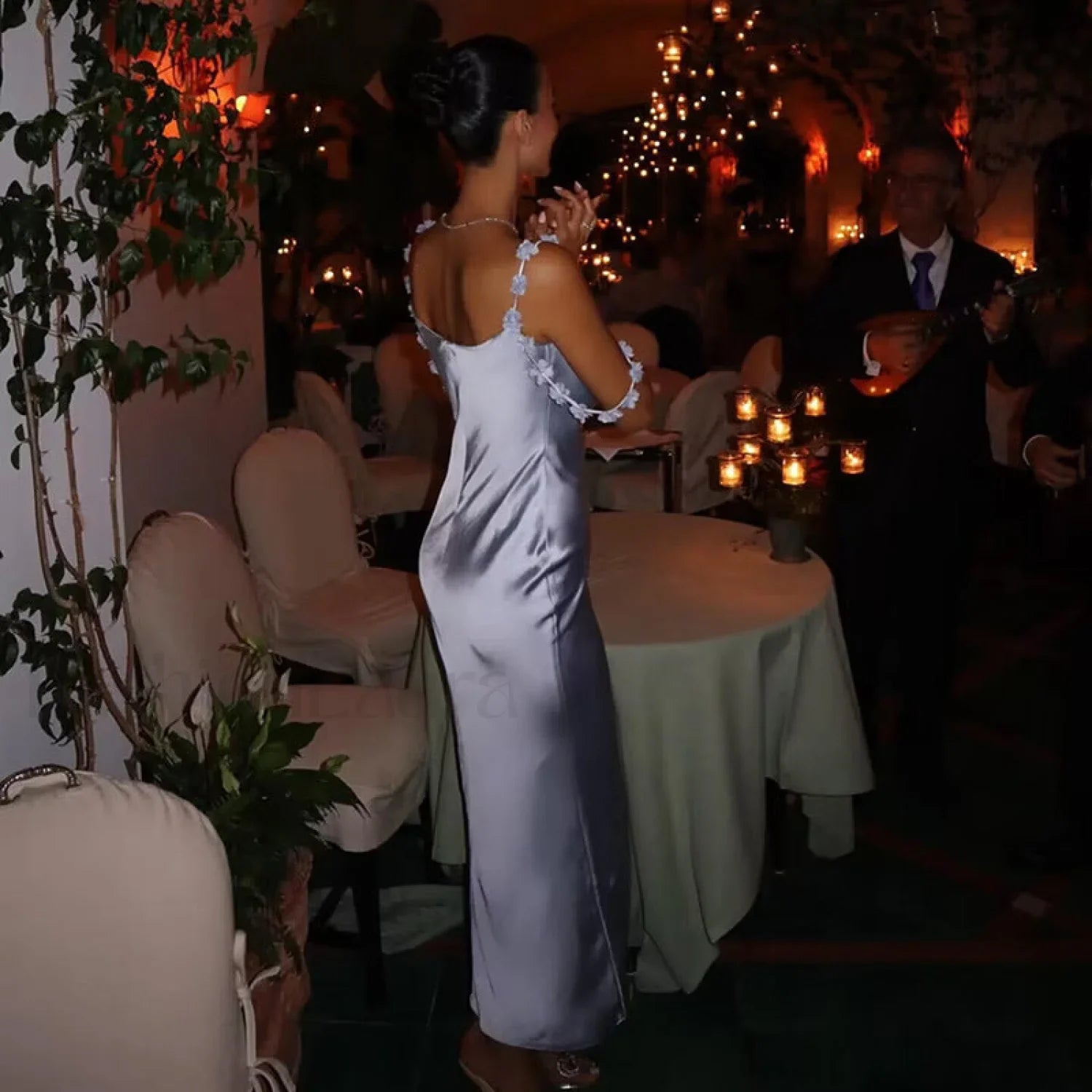 Sexy Babes Low Cut Strappy Slim Fit Maxi Dress