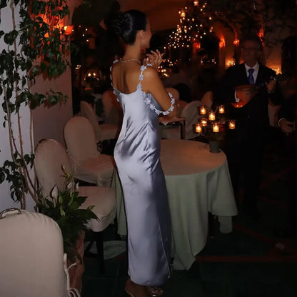 Sexy Babes Low Cut Strappy Slim Fit Maxi Dress