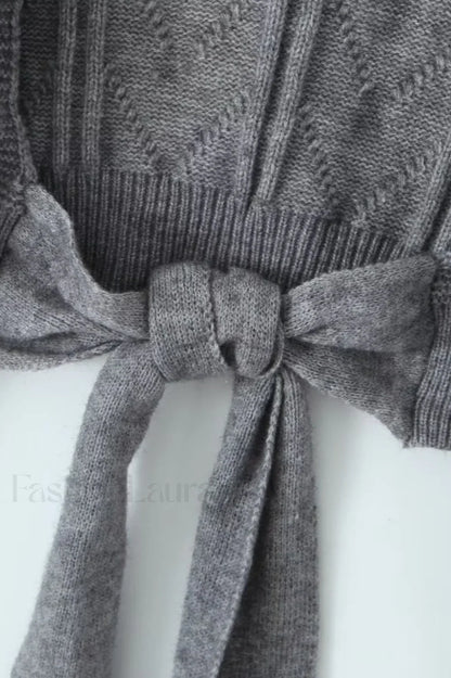 Sexy Backless Tie Knit Sweater