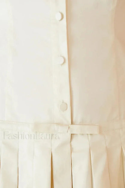 Sexy Pleated Waist Slim Strappy Mini Dress