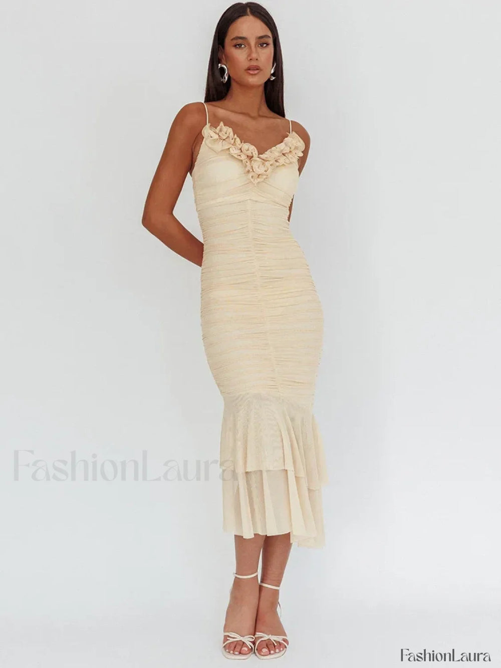 Sexy Rose V Neck Floral Dress