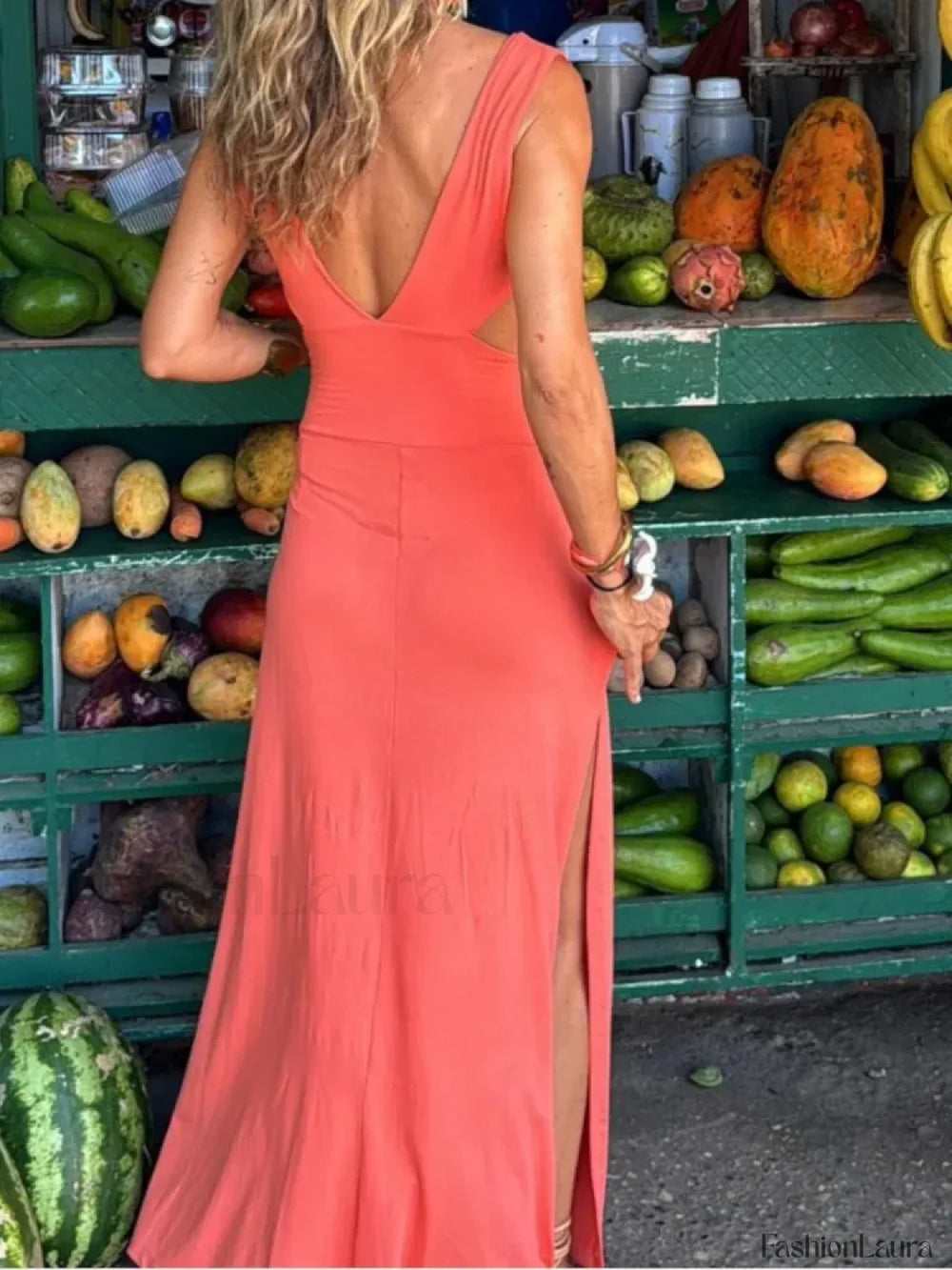Sexy V Neck Backless Boho Dress