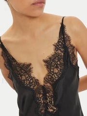 Sheer Lace Colorblock Maxi Dress