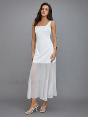 Sheer Overlay Long Dress Dresses