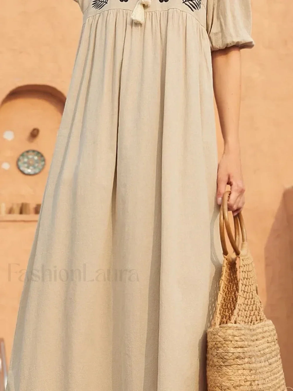 Short Sleeve Printed Boho Dress